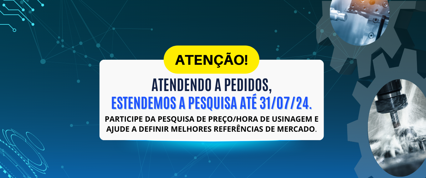 Pesquisa de preço/hora de usinagem 2024: prazo estendido até 31/07/24 - GRV Software - ERP industrial